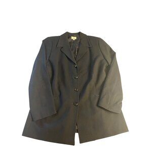 Zanella women’s 14  Italian Wool Blend Professional Blazer black Button Jacket